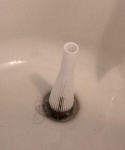 Lint Hair Trapper for filtering Washing Machine Utility Tub and Sink drains-reusable and customizable with built-in overflow guard. Traps Lint, hair and debris from drains, replaces all Mesh filters 30 6155aMhd48L