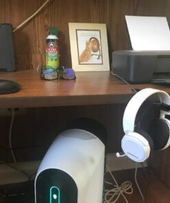 6amLifestyle Headphone Headset Holder Hanger, Universal Metal Gaming Headphones Stand Mount Under Desk Hook Clip with Adjustable Clamp for All Headsets, Black Normal 40 6155rtNuHkL