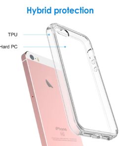JETech Case for iPhone SE 2016 (Not for 2020), iPhone 5s and iPhone 5, Non-Yellowing Shockproof Phone Bumper Cover, Anti-Scratch Clear Back (Clear) 31 6156ztJ0ZfL