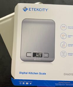 Etekcity Food Scale, Digital Kitchen Scale, 304 Stainless Steel, Weight in Grams and Ounces for Baking, Cooking, and Meal Prep, LCD Display, Medium Basic Medium Size 50 6157wRyLcgL