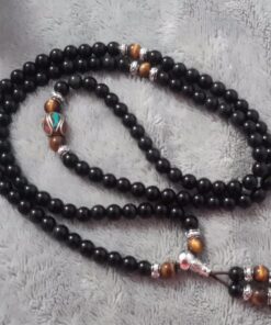 COAI Black Obsidian Stone Bracelet Necklace Mala Beads 108 Tiger Eye 37 615C502YDDL