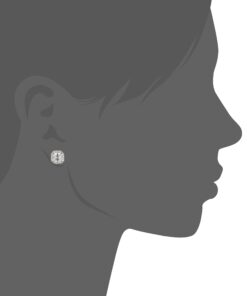 Amazon Collection Platinum or Gold Plated Sterling Silver Halo Earrings set with Asscher Cut Infinite Elements Cubic Zirconia 16 615CUTQSZdL