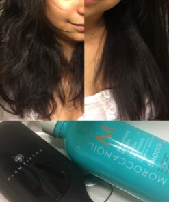 Ionic Hair Straightener Brush Upgrade 2.0,GLAMFIELDS Electrical Heated Hair Straightening with Faster Heating, MCH Ceramic Technology, Auto Temperature Lock, Anti Scald, Heat Resistant Glove(Black-01) Black 70 615DG4WsIVL