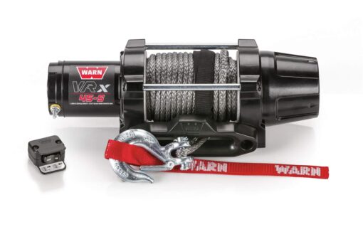 WARN 101040 VRX 45-S Powersports Winch with Handlebar Mounted Switch and Synthetic Rope: 1/4" Diameter x 50' Length, 2.25 Ton (4,500 lb) Capacity 4,500 lbs.