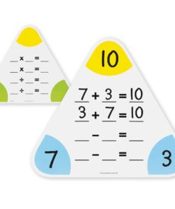 Learning Resources Write & Wipe Fact Family Boards, Set of 5 Boards, Ages 6+, Multicolor, 10 H in (LER3799) 6 615EORwA6UL