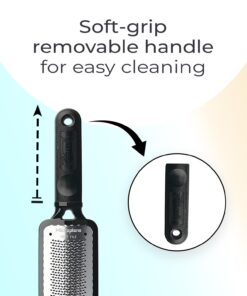 Microplane Colossal Foot File Scraper - The Original Stainless Steel Foot Rasp, Dead Skin/Callus Remover for Feet, Gentle Foot Scrubber, Pedicure Tools for Salon-Quality Foot Care, Black 49 615EnxkOJKL