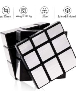 D-FantiX Shengshou Mirror Cube 3x3x3 Speed Cube 3x3 Mirror Blocks Cube Different Shapes Silver Cube 57mm 18 615F92NWDTL