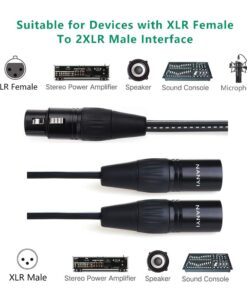 NANYI XLR Splitter Cable, Microphone Cable XLR to XLR Patch Cables, 3-Pin XLR Female to Dual XLR Male Y Cable Adaptor mic Cable DMX Cable Patch Cords with Oxygen-Free Copper, 1.6Feet XLR Female To 2Male-1.6FT 9 615FcKXnZZL