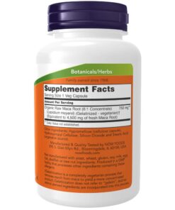 Alternative view of NOW Supplements, Maca (Lepidium meyenii) 750 mg Raw, Reproductive Health*, 90 Veg Capsules 90 Count (Pack of 1)
