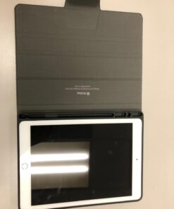 Antbox iPad 6th/5th Generation Case 9.7'' Vegan Leather Case Compatible with iPad Air 2/iPad Pro 9.7''/Air 1 with Apple Pencil Holder Magnetic Clasp Design (Black) Black 40 615HfdIfaDL