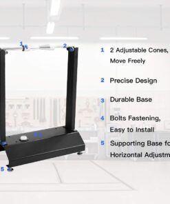 Goplus Motorcycle Bike Wheel Balancer, Rim Tire Balancing Spin Static Truing Stand w/Adjustable Centering Cones, Tire Balancer (16”×8.6”×20”) 18 615IT1S20LL