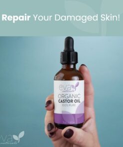 Eva Naturals Organic Castor Oil (2oz) - Promotes Hair, Eyebrow and Lash Growth - Diminishes Wrinkles and Signs of Aging - Organic Castor Oil for Hair Growth Eyelashes - Hair Growth Oil 100% Pure 2 Fl Oz (Pack of 1) 23 615Ia0J4x L