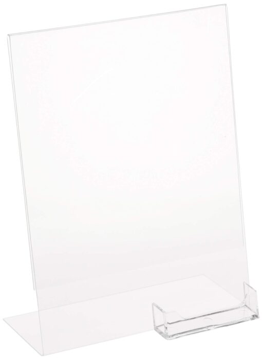 Dazzling Displays Acrylic 8.5 x 11 Slanted Sign Holder with Business Card Holder 1