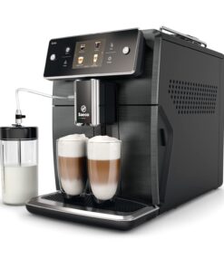 PHILIPS Saeco Xelsis Super Automatic Espresso Machine - LatteDuo Milk System, 15 Coffee Varieties, 6 User Profiles, Touchscreen, Black & Titanium, (SM7684/04) 24 615KWPLI1DL