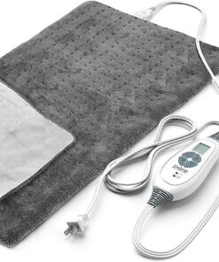 Pure Enrichment® PureRelief™ XL Heating Pad - 12" x 24" Electric Heating Pad for Back Pain & Cramps, 6 Heat Settings, FSA/HSA Eligible, Soft Machine Wash Fabric, Auto-Off & Moist Heat (Charcoal Gray) 52 615LhXCspL