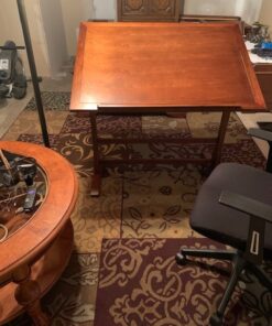 Studio Designs Vintage Drafting Table - Antique Design Solid Wood Drafting Table with Built-In Pencil Groove and Pencil Ledge - Angle Adjustable Work Surface Rustic Oak 42" 72 615MnYdkHmL