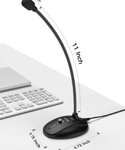 Fifine USB Computer Microphone, Plug &Play Desktop Condenser PC Laptop Mic,Mute Button with LED Indicator, Compatible with Windows/Mac, Ideal for YouTube,Zoom,Recording,Twitch Games(K054) Flexible gooseneck 14 615NEfvKDLL