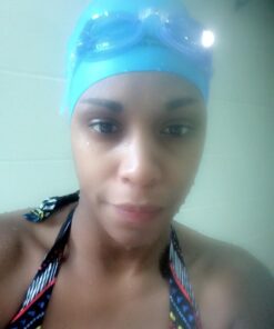 Reversible Silicone Swim Cap, Waterproof 2-in-1 Swimming Caps for Men and Women with Carry Bag, Flexible Adult Swimmers Cap for Short and Medium Length Hair Blue/Black 15 615O9IqXy1L