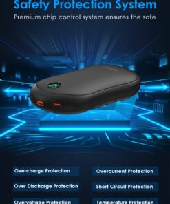 Hand Warmers Rechargeable, 10000mAh Electric Hand Warmer Power Bank with 3 Levels Double-Sided Heating, 15hrs Heat Portable Heater Gifts for Outdoors, Camping, Hiking, Skiing, Home Black 22 615Pb6IjoKL