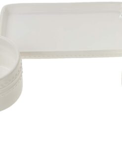 Mud Pie Farmhouse Inspired Vintage Doorknob Cream and Sugar Set, One Size, White 19 615PlrbnHL