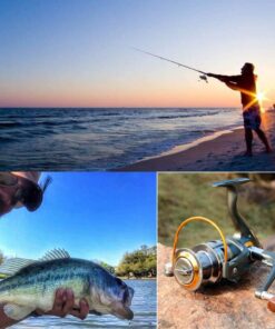 Sougayilang Spinning Fishing Reels with Left/Right Interchangeable Collapsible Wood Handle Powerful Metal Body 5.2:1/5.1:1 Gear Ratio Smooth 11BB for Inshore Boat Rock Freshwater Saltwater Fishing DK3000 24 615QtpFmsbL