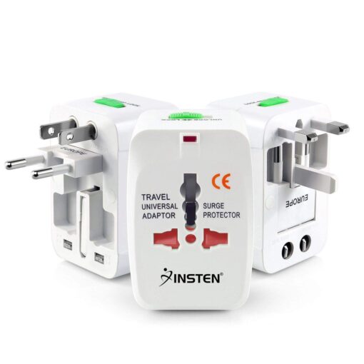 Insten Universal Worldwide Travel Adapter for 150+ Countries, International Power Charger, European Adapter, Wall Charger Power Plug for USA EU UK AUS Compatible w/ iPhone, iPad, Samsung Galaxy & More