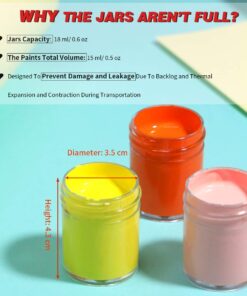 TBC The Best Crafts Halloween Acrylic Paint Jar, 24 Vivid Colors Model Paint Set, 0.5oz/15ml Each, Rich Pigment, Glides Smoothly 28 615SJca2uBL