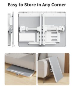 Laptop Bed Tray Desk, SAIJI Adjustable Stand for Bed, Foldable Table with Storage Drawer Eating, Working, Writing, Gaming, Drawing (Gray, X-Large) Gray 23.6 x 17.7 In 24 615TMhhGvL