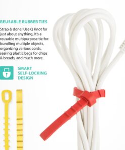 50 Q*Knot Rubber Zip Ties Reusable Fasteners Heavy Duty Cords Crafts Assortment by UT Wire Original 2 Pack 11 615X2JwZVwL