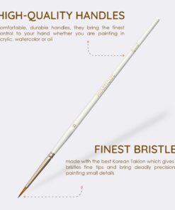 MyArtscape Miniature Paint Brushes with Holder, Set of 12 for Detail & Fine Point Painting - use with Acrylic, Watercolor, Oil, Gouache - for Pinstriping, Warhammer 40k & Lettering - Art Supplies Miniature Brushes With Holder 21 615a XHWyfL 2