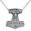 SINLEO Men's Stainless Steel Viking Norse Odin Thors Mjolnir Hammer Pendant Necklace 24inch Ball Chain Large 17 615dFq7EkvS