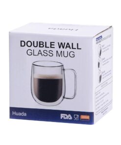 Huada Double Wall Insulated Borosilicate Glass Mugs Modern Espresso Cups, 10-Ounce, Set of 2 33 615hZg20hzL