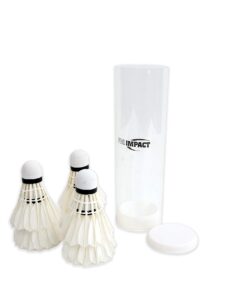 Pro Impact Badminton Set Aluminum Head w/Steel Shaft - Includes Rackets, Feather Shuttlecocks & Carry Case Outdoor Games for Kids Adults Family 4 Rackets, 6 Shuttles and Cover 8 615jEIqwRNL