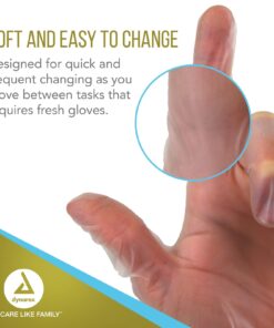 Dynarex Safe-Touch Vinyl Disposable Exam Gloves, Powder-Free, Food Safety and Compliance, Ambidextrous, Clear, Medium, 1 Box of 100 Safe-Touch Vinyl Disposable Exam Gloves 10 615kYX25sL 1
