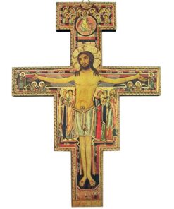 Religious Art Saint Francis of Assisi San Damiano Wooden Wall Cross, 8 Inch