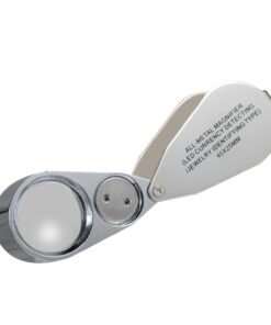 40X Full Metal Illuminated Jewelry Loop Magnifier, XYK Pocket Folding Magnifying Glass Jewelers Eye Loupe with LED(LED Currency Detecting/Jewelry Identifying) 1 27 615ldnnnYL