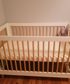 Babyletto Lolly 3-in-1 Convertible Crib with Toddler Bed Conversion Kit in White and Natural, Greenguard Gold Certified White/Natural 38 615mxohvhWL