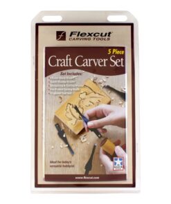 FLEXCUT Carving Tools, Craft Carver Set, 4 Carving Blades and ABS Handle Included, (SK106) 5-Piece Craft Carver Set