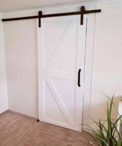SMARTSTANDARD 6.6 Feet Heavy Duty Sturdy Sliding Barn Door Hardware Kit -Smoothly and Quietly -Easy to Install -Includes Step-by-Step Installation Instruction Fit 40" Wide Door Panel (J Shape Hanger) 40 615o5p5GCuL