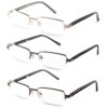 Specs Mens Half Rimmed Reading Glasses, Value Pack, All Magnification Strengths 3 Pack Reading Glasses 1.5 x 13 615oDADe3ZL