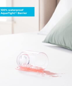 Linenspa Zippered Mattress Encasement - Waterproof & Bed Bug Proof - Premium Noiseless & Absorbent Cover – Queen, White 12" Depth 38 615oPuY5TaL 1