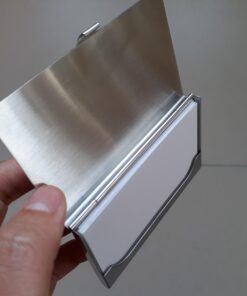 MaxGear Metal Business Card Holder for Men & Women, Pocket Business Card Case Slim Business Card Wallet Business Card Holders Name Card Holder, 3.7 x 2.3 x 0.3 inches, Stainless Steel, Silver Mirror Brushed Silver 38 615s7qXWXYL 1