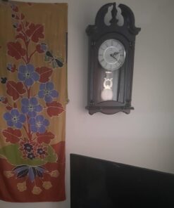 Pendulum Wall Clock Battery Operated - Hanging Grandfather Wall Clock with Pendulum - Quiet, Wood Pendulum Clock - Wooden Pendulum Wall Clock for Living Room Decor, Office & Home Décor Gift 23.5x9 Dark Wood 31 615sreDmDEL 1