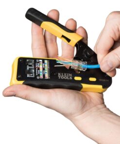 Klein Tools VDV226-110 Ratcheting Modular Data Cable Crimper / Wire Stripper / Wire Cutter for RJ11/RJ12 Standard, RJ45 Pass-Thru Connectors 37 615sydCZ 7L