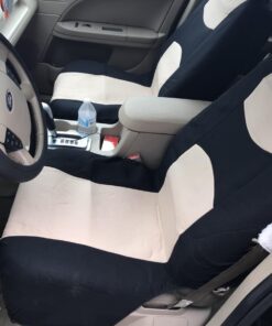 FH Group Car Seat Covers Front Set in Cloth - Car Seat Covers for Low Back Car Seats with Removable Headrest, Universal Fit, Automotive Seat Covers, Washable Car Seat Cover for SUV, Sedan, Van Beige 49 615ubOxRU L