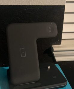 Wireless Charging Station, 2021 Upgraded 3 in 1 Wireless Charger Stand with Breathing Indicator Compatible with iPhone 12/11 Pro/XS/8, iWatch Series Black 31 615uv2EsZRL