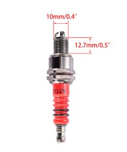 WOOSTAR A7TC Spark Plug 3 Electrode Replacement for 50cc 70cc 90cc 110cc 125cc Scooter Dirt Pocket Bike ATV Moped Quad Pack of 2 8 615vMBhrJL