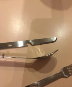 SE 4-in-1 Detachable Stainless Steel Utensil Set - Spoon, Fork, Knife, Bottle Opener - 6.5" Length, Compact for Camping, Hiking, Travel - Includes Clear Pouch - KC7043FSK 16 615w63RjG8L