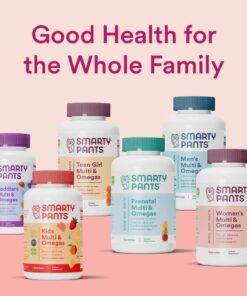 SmartyPants Women's Formula Gummy Vitamins: Gluten Free, Multivitamin, CoQ10, Folate (Methylfolate), Vitamin K2, Vitamin D3, Biotin, B12, Omega 3 DHA/EPA Fish Oil, 180 count (30 Day Supply) Womens Multi 180 Count (Pack of 1) 34 615ycYvMunL