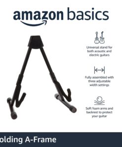 Alternative view of Amazon Basics Adjustable Guitar Folding A-Frame Stand for Acoustic and Electric Guitars with Non-Slip Rubber and Soft Foam Arms, Fully Assembled